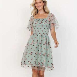 Floral Tulle Short Dress